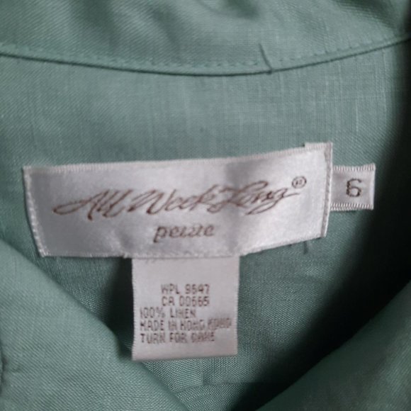 Eddie Bauer AWL Linen Long-Sleeve Sage Camp Shirt Size 6P - Picture 6 of 6